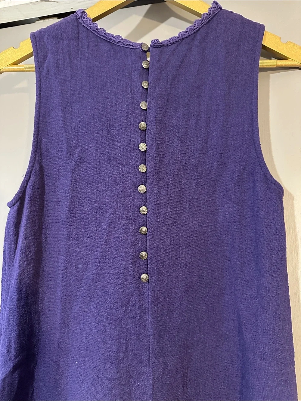 Free People Mirabelle Purple Sleeveless Mini Dress Size Small Crochet Lace Shift